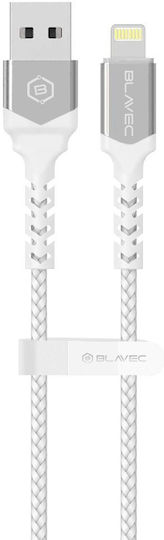 Blavec Braided USB-A to Lightning Cable Λευκό 3m