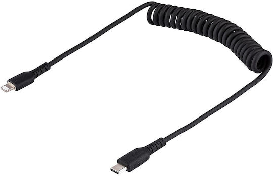 StarTech Spiral USB-C to Lightning Cable Μαύρο 1m (RUSB2CLT1MBC)