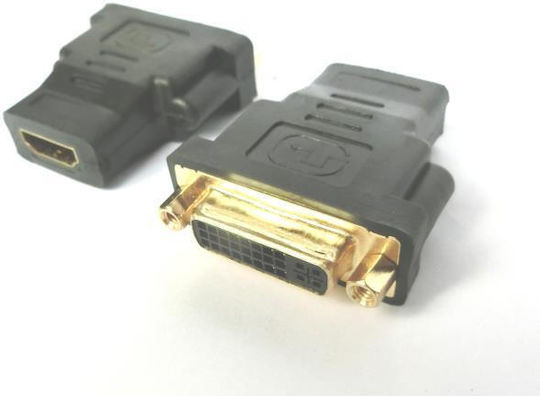 Aculine AD-046 Конвертор HDMI женски към DVI-I женски Черен 1бр