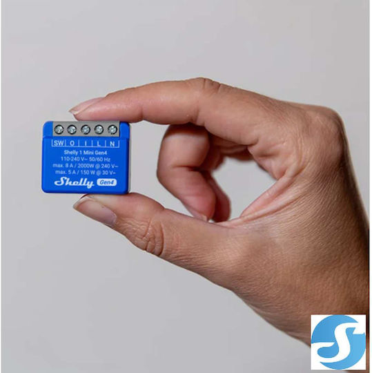 Shelly 1 Mini Gen4 Smart Switch 1 Channel Wi-Fi Bluetooth & ZigBee 8A (With Neutral)