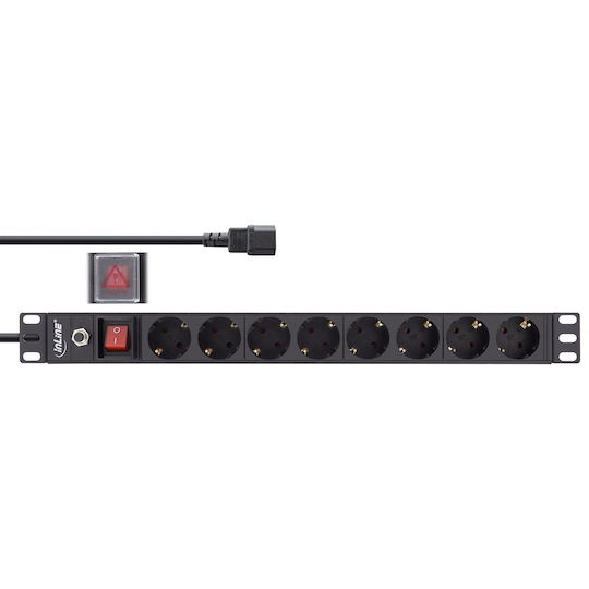 InLine 19" 8xSch C14 10A Πολύπριζο Rack