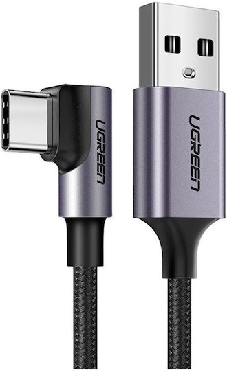Ugreen Angle (90°) Braided USB 2.0 Cable USB-C Male - USB-A 18W Black 2m 50942
