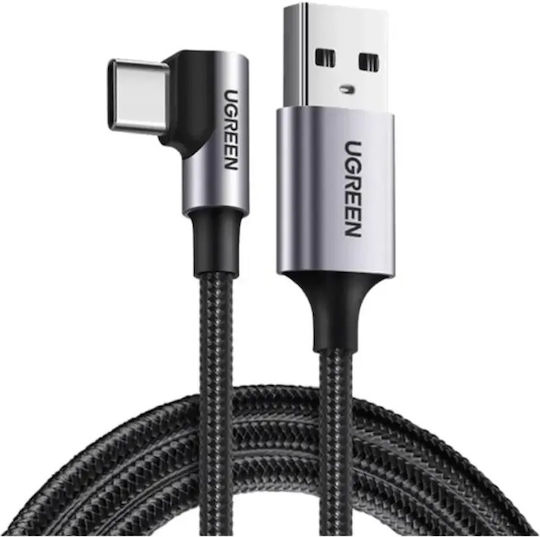 Ugreen Angle (90°) Braided USB 2.0 Cable USB-C Male - USB-A 18W Black 2m 50942