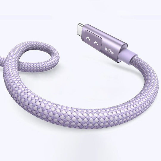 Ugreen LED USB 2.0 Cable USB-C male - USB-C 100W PD Μαύρο 2m 35512