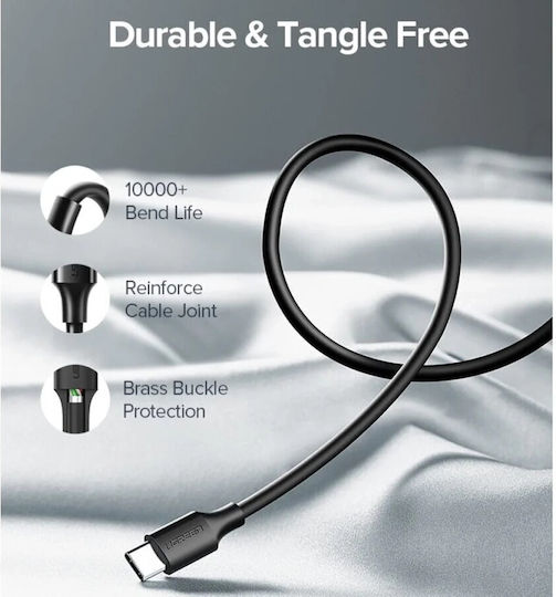 Ugreen Us287 USB 2.0 Cable USB-C male - USB-A 60W PD Μαύρο 1m 60116