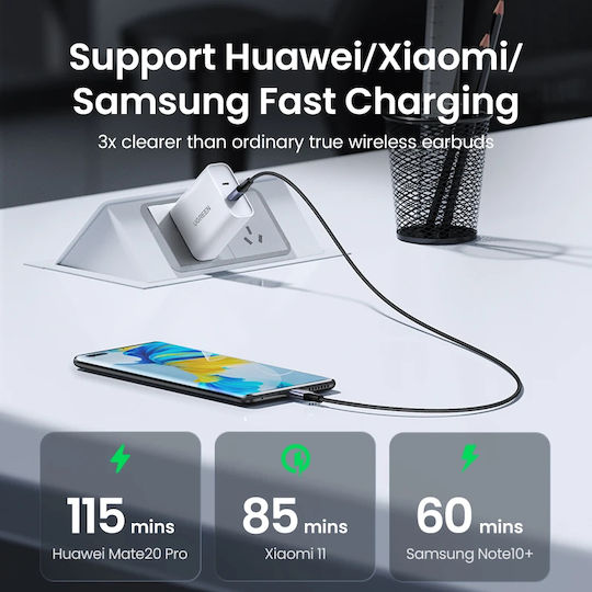 Ugreen USB 2.0 Cable USB-C male - USB-C 240W PD Γκρι 2m 90440