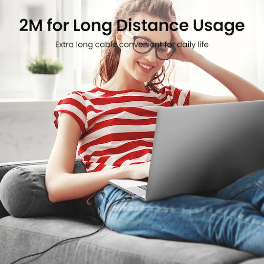 Ugreen USB 2.0 Cable USB-C male - USB-C 240W PD Γκρι 2m 90440