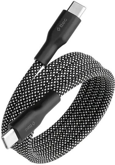TTEC Magnetic / Braided USB 2.0 Cable USB-C male - USB-C 60W PD Μαύρο 1m 2DK61S