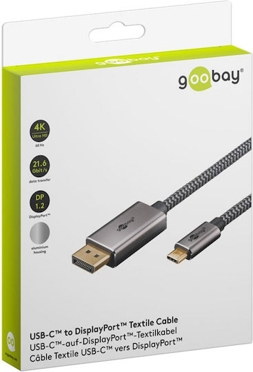 Goobay Braided USB 3.1 Video Cable USB-C Male - DisplayPort Black 1m 75707