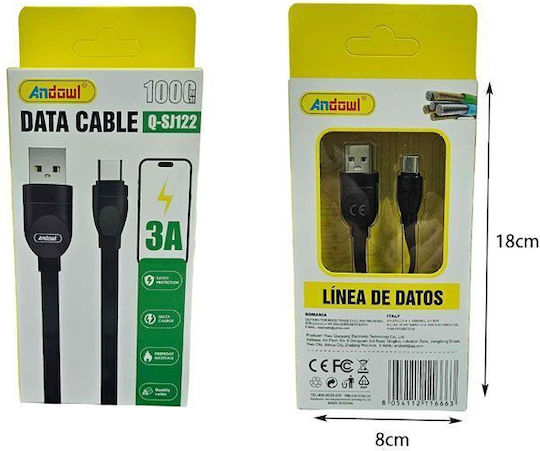 Andowl Q-SJ122 USB 2.0 Cable USB-C male - USB-A 1m