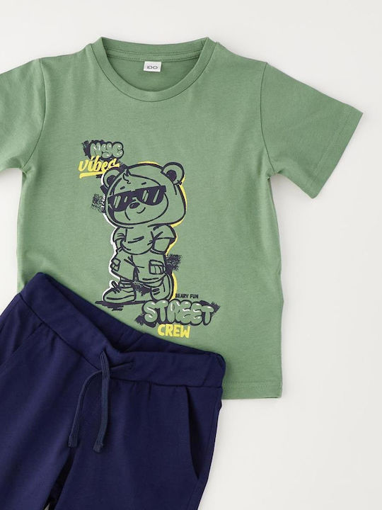 Kids Set with Shorts Summer 2 Pieces Green