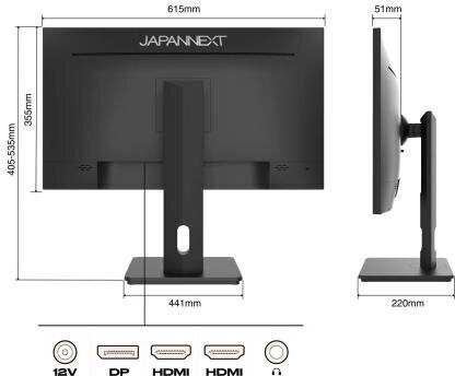 Japannext IPS HDR Monitor 27" QHD 2560x1440 with Response Time 8ms GTG