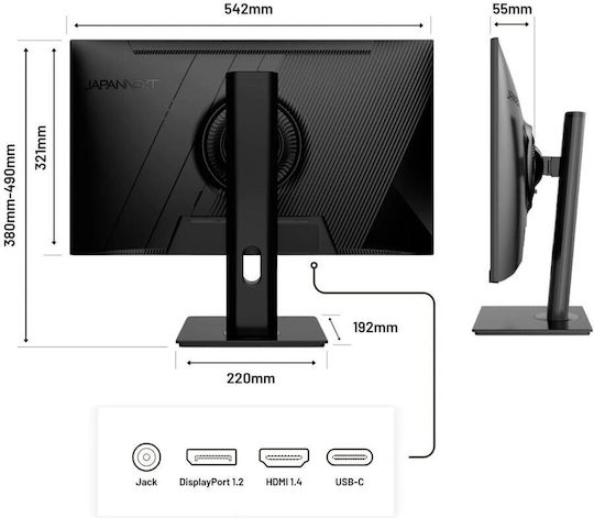 Japannext IPS HDR Monitor 23.8" FHD 1920x1080 with Response Time 14ms GTG