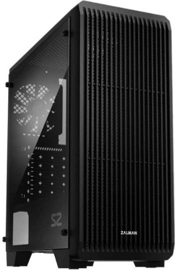 Zalman S2 Gaming Midi Tower Κουτί Υπολογιστή με Πλαϊνό Παράθυρο Μαύρο