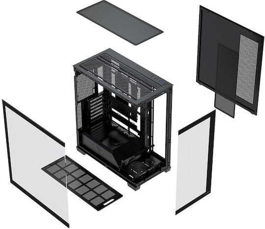 Modecom Volcano Stellar Plus Gaming Midi Tower Κουτί Υπολογιστή με Πλαϊνό Παράθυρο Μαύρο