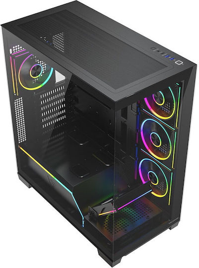 Modecom Volcano Stellar Plus ARGB Gaming Midi Tower Κουτί Υπολογιστή με Πλαϊνό Παράθυρο Μαύρο