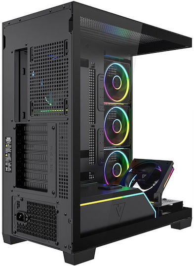 Modecom Volcano Stellar Plus ARGB Gaming Midi Tower Κουτί Υπολογιστή με Πλαϊνό Παράθυρο Μαύρο
