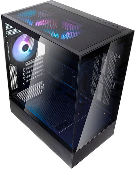Silverstone Lucid 04 Gaming Micro Tower Κουτί Υπολογιστή με Πλαϊνό Παράθυρο Μαύρο