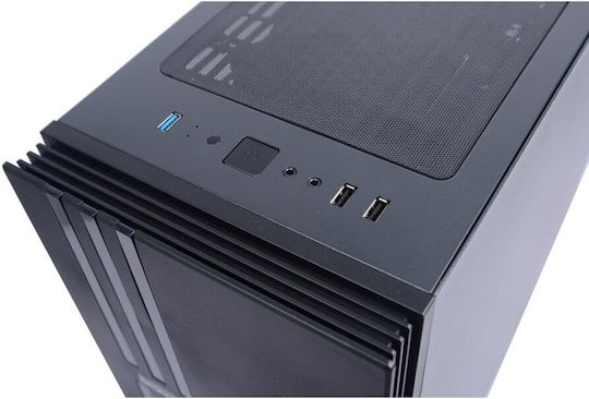 Segotep Fenix NF Gaming Midi-Turm Computergehäuse mit Seitenfenster Schwarz