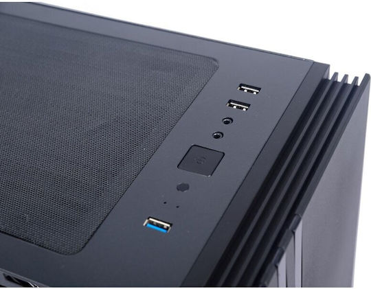 Segotep Fenix NF Gaming Midi-Turm Computergehäuse mit Seitenfenster Schwarz