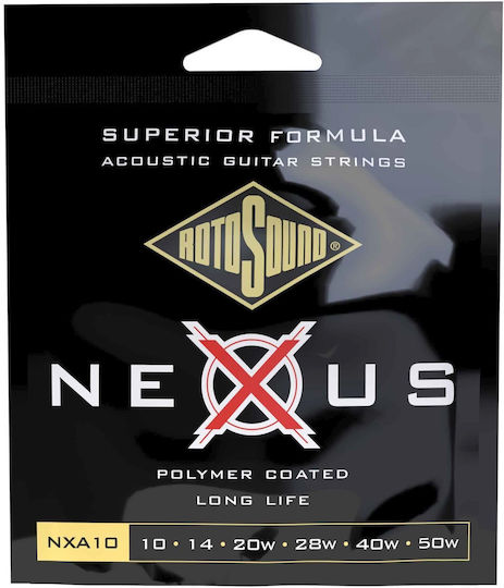 Rotosound Nexus Set of Phosphor Bronze Acoustic Guitar Strings 10 - 50 Extra Light