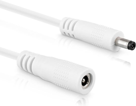 Inline Inline Dc Extension Cable Dc Male Female Plug 3.5x1.35 Mm Awg 18 White 1 M