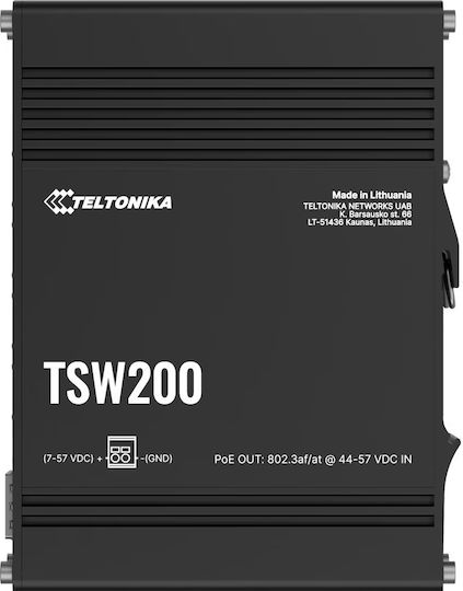 Teltonika TSW200 Managed L2 PoE+ Switch with 8 Gigabit (1Gbps) Ethernet Ports and 2 SFP Ports