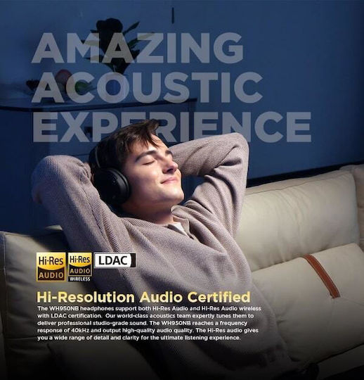 Edifier WH950NB Wireless / Wired Over Ear Headphones with 34 hours of Operation and Quick Charge Black