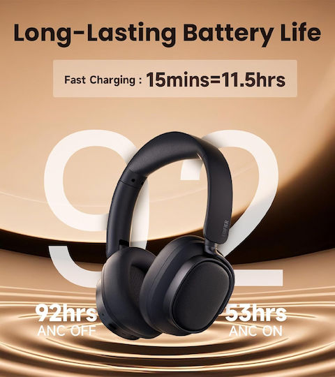 Edifier ES850NB Kabellos / Kabelgebunden Über Ohr Kopfhörer mit 92 Stunden Betriebszeit und Quick Charge Schwarz
