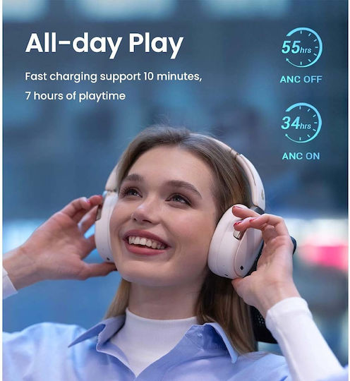 Edifier WH950NB Wireless / Wired Over Ear Headphones with 7 hours of Operation and Quick Charge Ivory