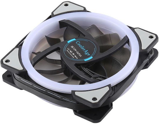 CoolerAge Case Fans 120mm (2500rpm) with RGB Lighting and 6-Pin Connection Pack of 3