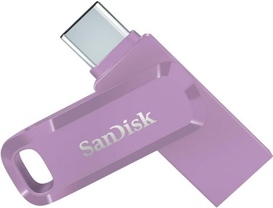 Sandisk Ultra Dual Drive Go 128GB USB 3.2 Стик с връзка USB-C & USB-A Лилав