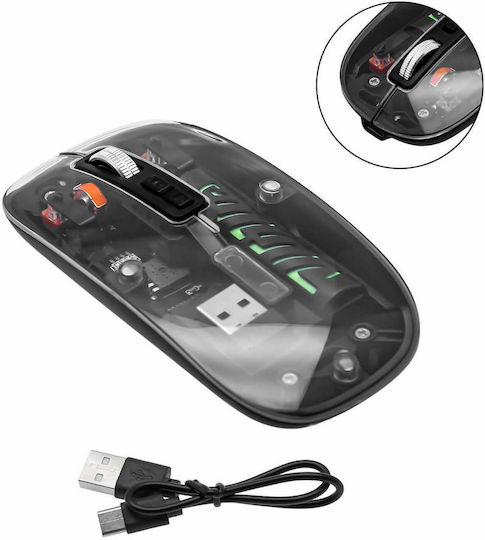 Aoas WB08 Ασύρματο Bluetooth Ποντίκι Μαύρο
