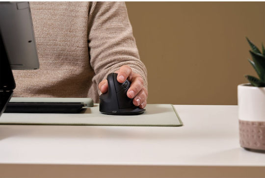 Fellowes Breyta Plus+ Mouse Ergonomic Wireless Bluetooth Vertical pentru Stângaci Negru