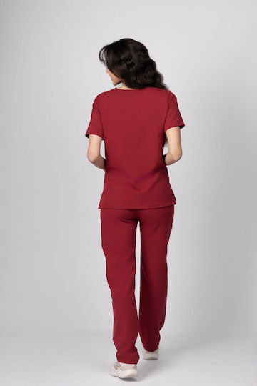 Numascrubs Female Medical Blouse Burgundy