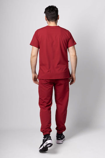 Numascrubs Male Medical Pants Burgundy