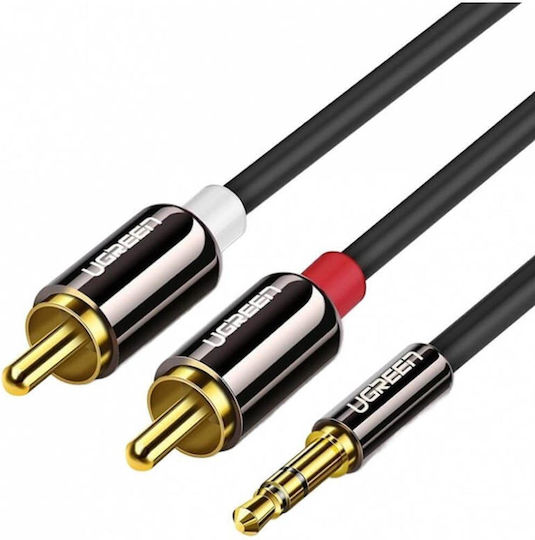 Ugreen Καλώδιο Ήχου 3.5mm male - RCA male Μαύρο 5m με Επίχρυσους Ακροδέκτες 10591