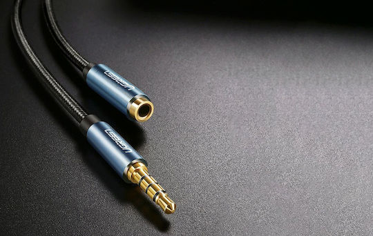 Ugreen TRRS 3.5mm Male - 3.5mm Female Audio Cable Black 1m with Gold Plated Terminals 40673