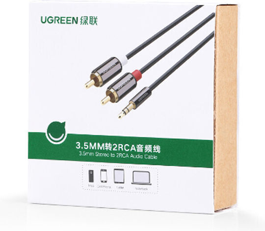 Ugreen Καλώδιο Ήχου 3.5mm male - RCA male Μαύρο 1.5m 10583