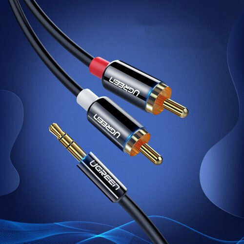 Ugreen Καλώδιο Ήχου 3.5mm male - RCA male Μαύρο 2m με Επίχρυσους Ακροδέκτες 10584