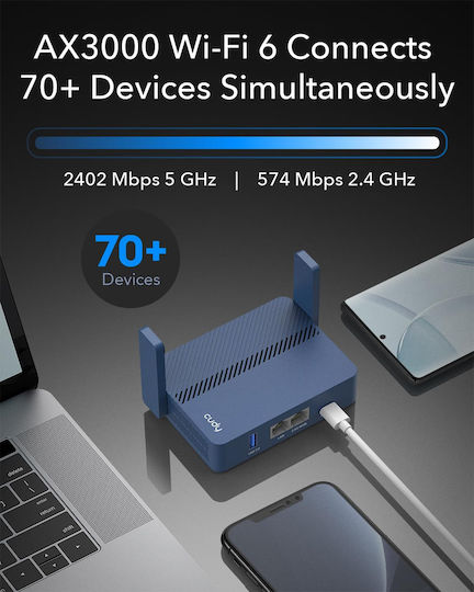 Cudy Travel TR3000 Ασύρματο Router Wi‑Fi 6
