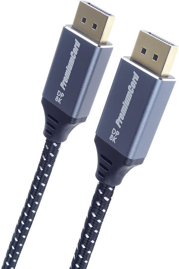 PremiumCord Cable DisplayPort male - DisplayPort male 2m Μαύρο (kport10-02)