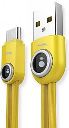 Remax Flat USB 2.0 to micro USB Cable Κίτρινο 1m (Lemen)