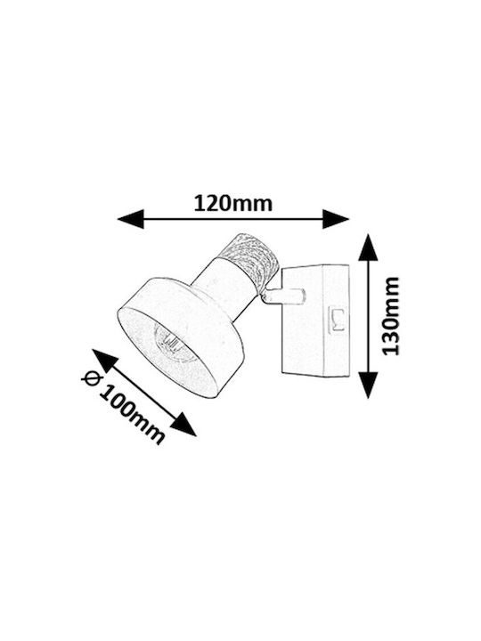 Rabalux Single Ceiling & Wall Spot with E14 Lamp Adapter in Black Color