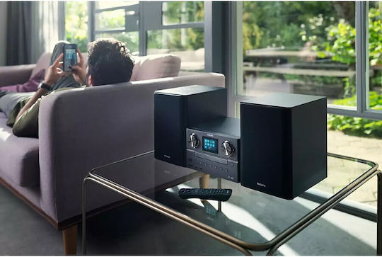Philips Ηχοσύστημα 2.0 TAM8905 TAM8905/10 100W με CD Player, WiFi και Bluetooth Μαύρο