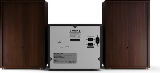 Sharp Ηχοσύστημα 2.0 XLB517 GC-15-XLB517DBR 7.5W με CD / Digital Media Player και Bluetooth Καφέ