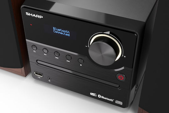 Sharp Ηχοσύστημα 2.0 XLB517 GC-15-XLB517DBR 7.5W με CD / Digital Media Player και Bluetooth Καφέ