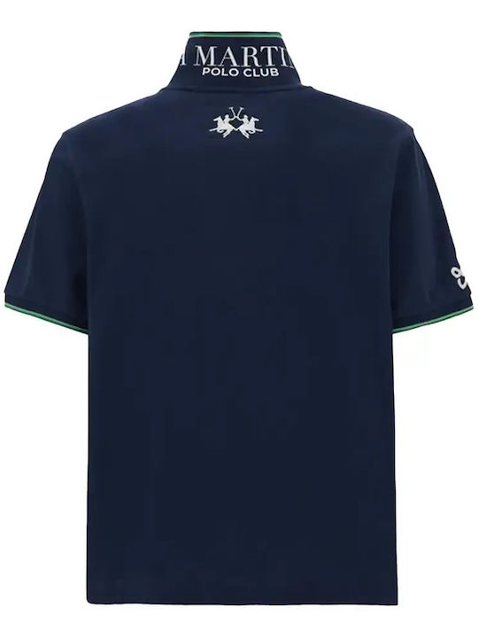 Men's Short Sleeve Polo Blouse Navy Blue 3LM