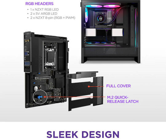 NZXT N7 B850 Wi-Fi Дънна платка ATX с AMD AM5 Сокет