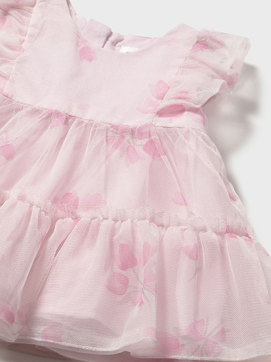 Mädchenkleid Ärmelloses Tüll Rosa Baby